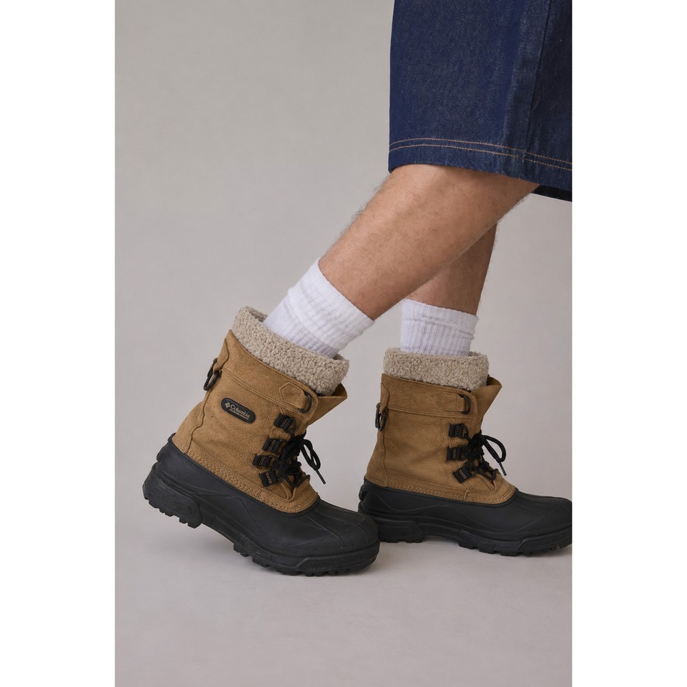 Columbia Powderbug Alpine Men Boots Waterproof Suede Shearling Collar Size 9